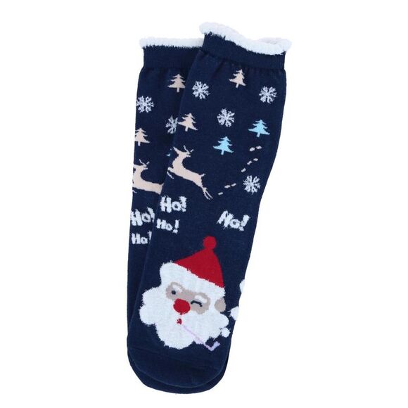 CTM Women's Christmas Santa Claus Crew Socks (1 Pair) - Picture 2 of 3